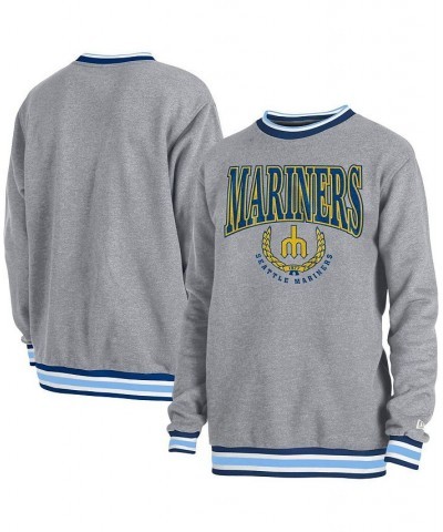 Men's Heather Gray Seattle Mariners Throwback Classic Pullover Sweatshirt $39.60 Sweatshirt