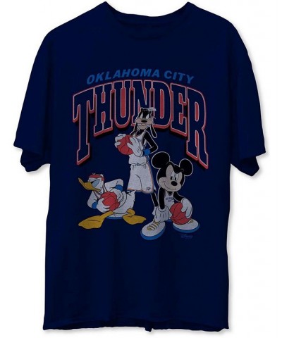 Men's Navy Oklahoma City Thunder Disney Mickey Squad T-shirt $19.79 T-Shirts