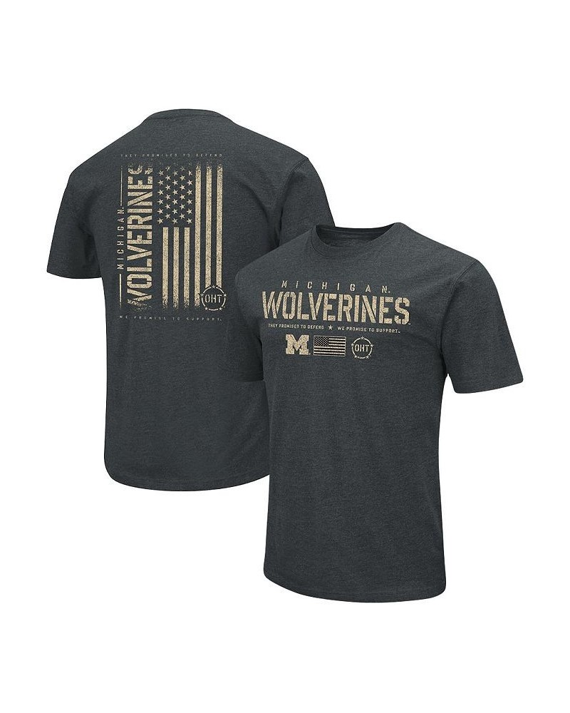 Men's Heathered Black Michigan Wolverines OHT Military-Inspired Appreciation Flag 2.0 T-shirt $26.99 T-Shirts