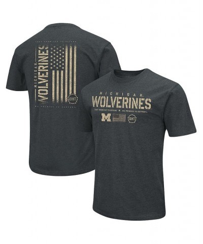 Men's Heathered Black Michigan Wolverines OHT Military-Inspired Appreciation Flag 2.0 T-shirt $26.99 T-Shirts