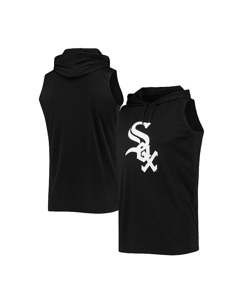 Men's Black Chicago White Sox Sleeveless Pullover Hoodie $26.68 T-Shirts