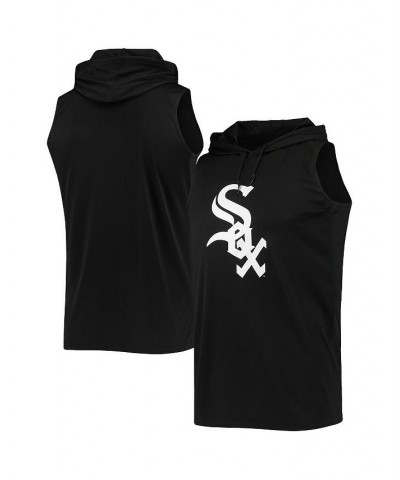 Men's Black Chicago White Sox Sleeveless Pullover Hoodie $26.68 T-Shirts