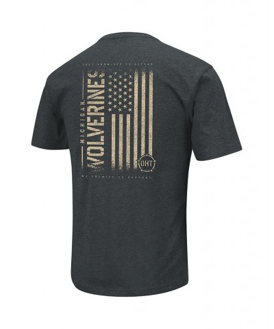 Men's Heathered Black Michigan Wolverines OHT Military-Inspired Appreciation Flag 2.0 T-shirt $26.99 T-Shirts