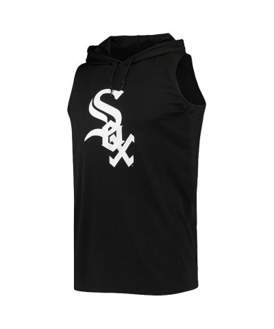 Men's Black Chicago White Sox Sleeveless Pullover Hoodie $26.68 T-Shirts