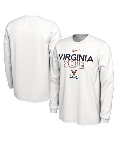 Men's White Virginia Cavaliers On Court Long Sleeve T-shirt $18.80 T-Shirts