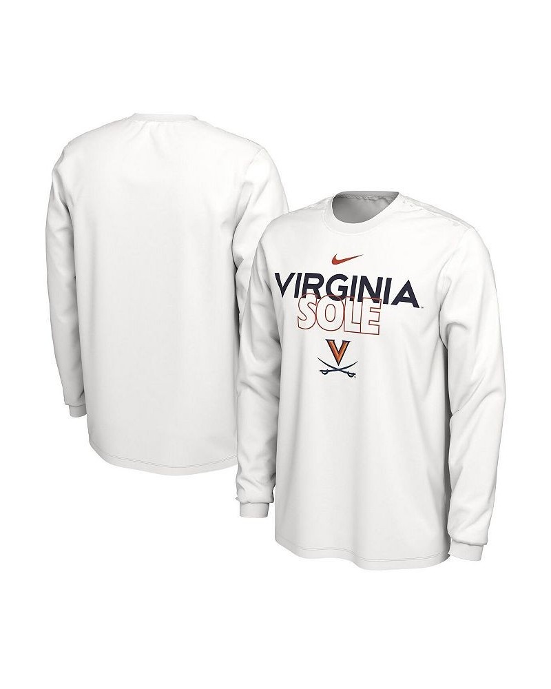 Men's White Virginia Cavaliers On Court Long Sleeve T-shirt $18.80 T-Shirts