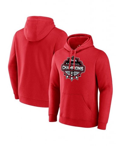 Men's Branded Red Georgia Bulldogs College Football Playoff 2021 National Champions Official Logo Fitted Pullover Hoodie $29....