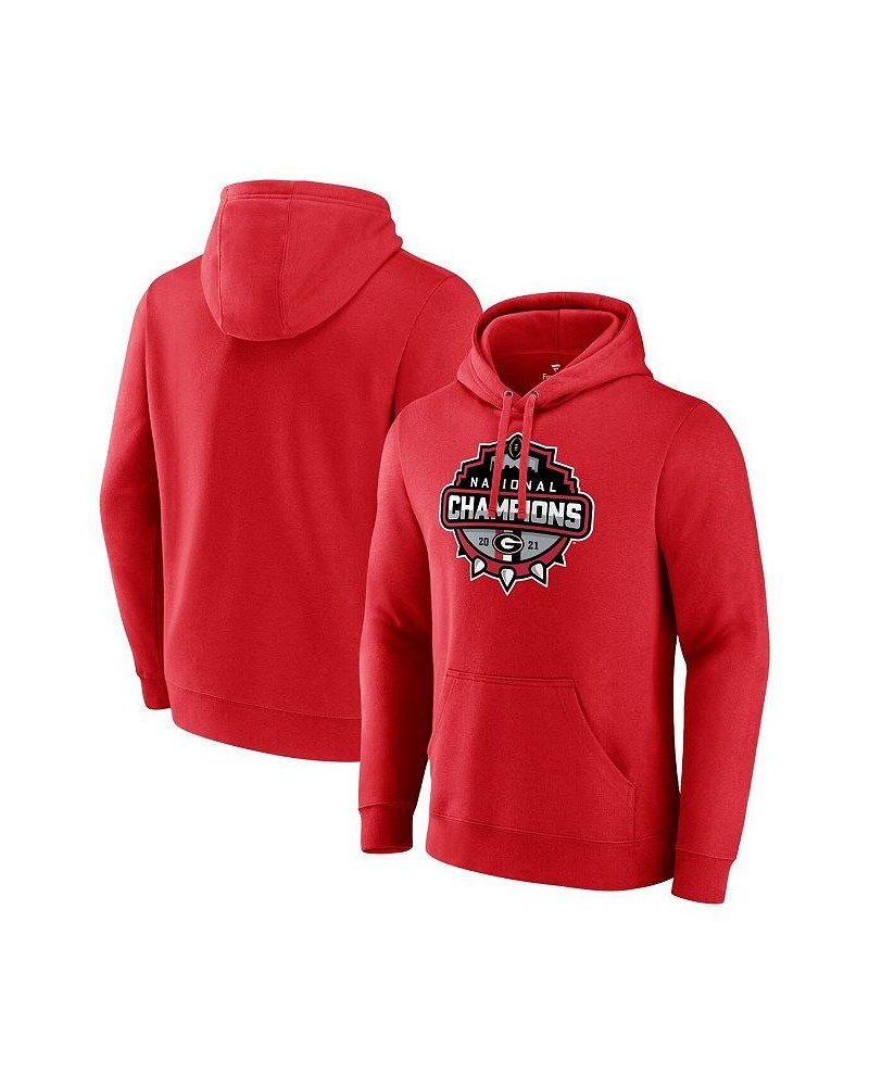 Men's Branded Red Georgia Bulldogs College Football Playoff 2021 National Champions Official Logo Fitted Pullover Hoodie $29....