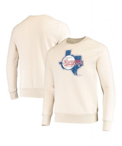 Men's Threads Oatmeal Texas Rangers Fleece Pullover Sweatshirt $28.38 Sweatshirt