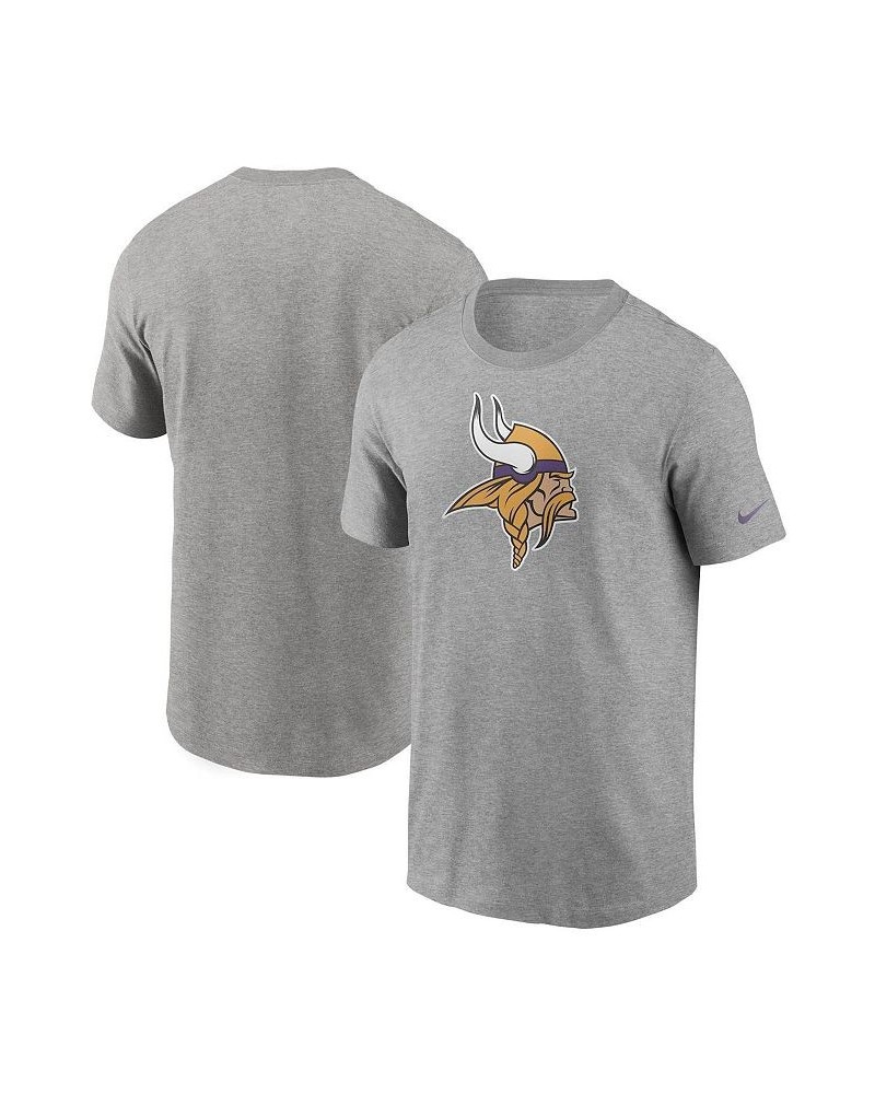 Men's Heathered Gray Minnesota Vikings Primary Logo T-shirt $26.99 T-Shirts