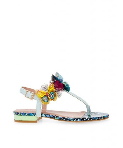 Women's Prilla Butterfly Embellished Thong Sandal Blue $42.51 Shoes