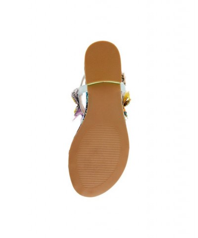 Women's Prilla Butterfly Embellished Thong Sandal Blue $42.51 Shoes