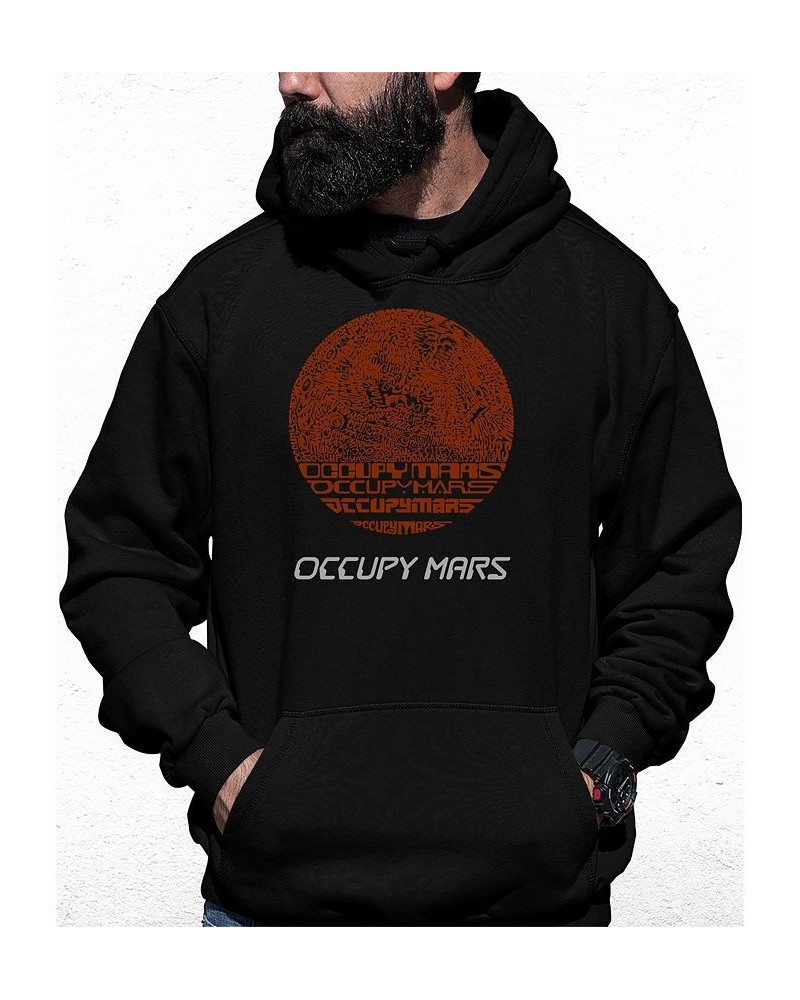 Men's Occupy Mars Word Art Hooded Sweatshirt Black $29.40 Sweatshirt