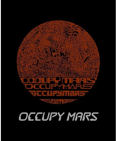 Men's Occupy Mars Word Art Hooded Sweatshirt Black $29.40 Sweatshirt