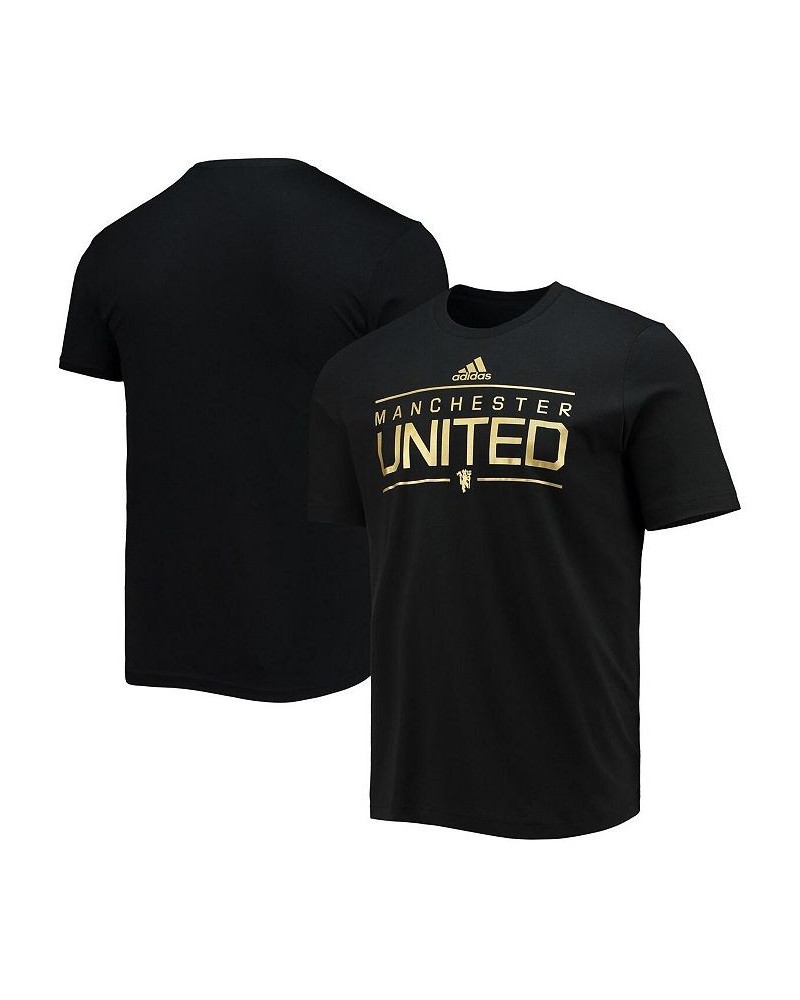 Men's Black Manchester United Iridescent Graphic T-shirt $25.07 T-Shirts