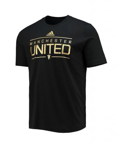 Men's Black Manchester United Iridescent Graphic T-shirt $25.07 T-Shirts