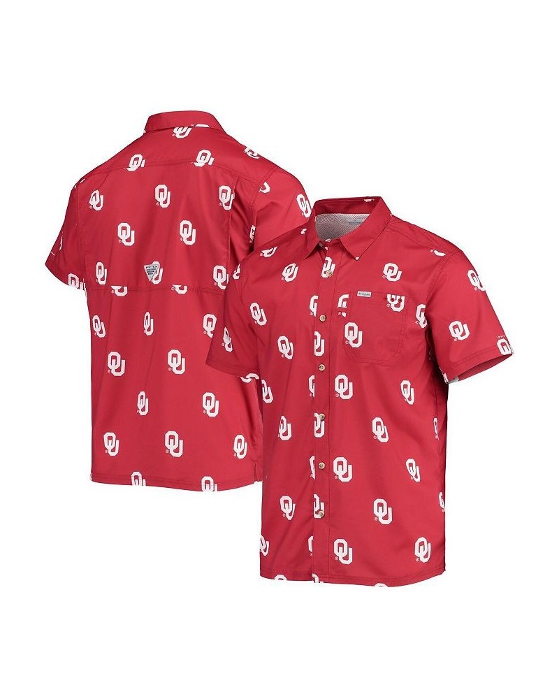 Men's Crimson Oklahoma Sooners Super Slack Tide Omni-Shade Button-Up Shirt $37.50 Shirts