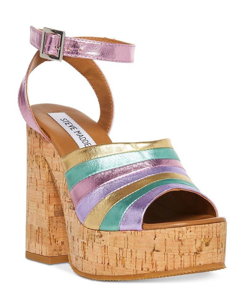 Women's Delvina Ankle-Strap Platform Sandals Multi $43.09 Shoes