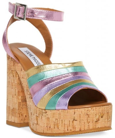 Women's Delvina Ankle-Strap Platform Sandals Multi $43.09 Shoes