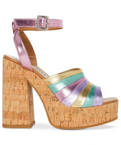 Women's Delvina Ankle-Strap Platform Sandals Multi $43.09 Shoes