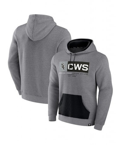 Men's Branded Heathered Gray, Black Chicago White Sox Iconic Steppin Up Fleece Pullover Hoodie $30.75 Sweatshirt