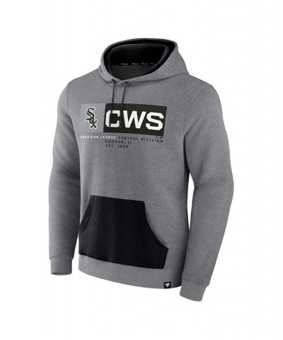 Men's Branded Heathered Gray, Black Chicago White Sox Iconic Steppin Up Fleece Pullover Hoodie $30.75 Sweatshirt