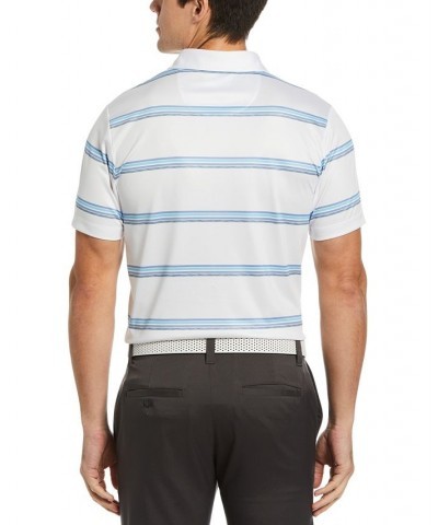 Men's Allover Space Dye Stripe Short Sleeve Golf Polo Shirt White $20.46 Polo Shirts