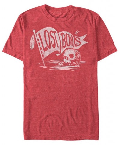 Disney Men's Peter Pan The Lost Boys Skull Clan Banner Short Sleeve T-Shirt Red $17.50 T-Shirts