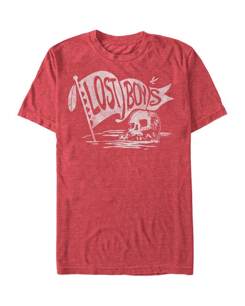 Disney Men's Peter Pan The Lost Boys Skull Clan Banner Short Sleeve T-Shirt Red $17.50 T-Shirts