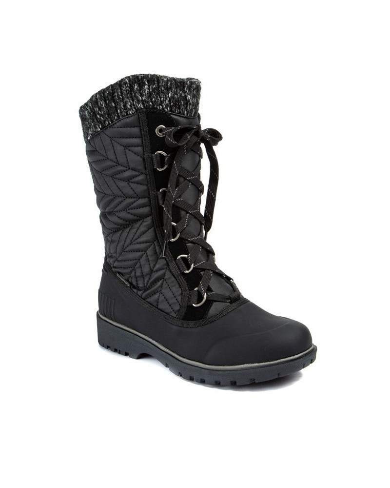 Stark Waterproof Thermal Cold Weather Women's Boot Black $97.51 Shoes