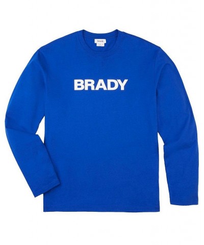 Men's Brady Blue Wordmark Long Sleeve T-shirt $33.79 T-Shirts