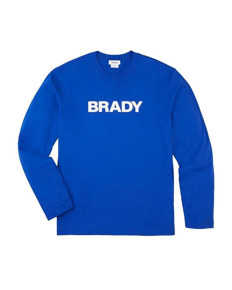 Men's Brady Blue Wordmark Long Sleeve T-shirt $33.79 T-Shirts