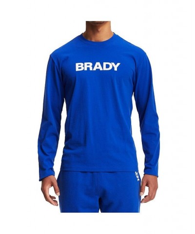 Men's Brady Blue Wordmark Long Sleeve T-shirt $33.79 T-Shirts