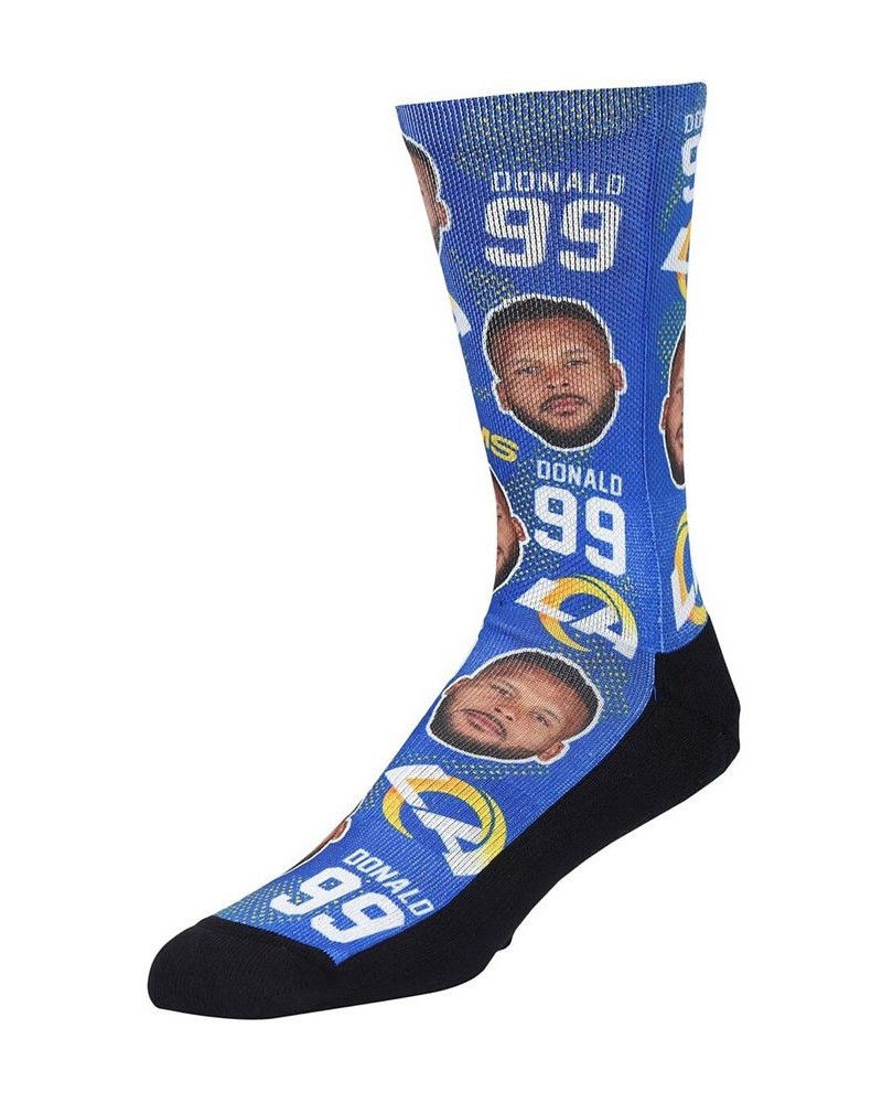 Men's Aaron Donald Los Angeles Rams Football Guy Multi Crew Socks $15.68 Socks