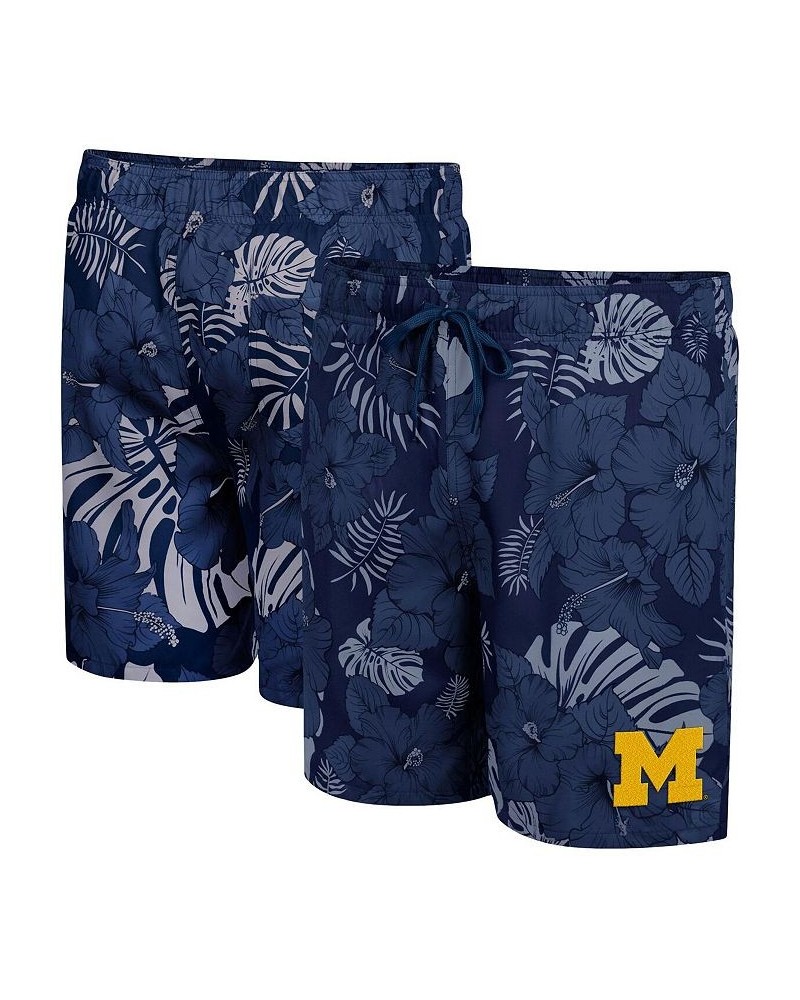 Men's Navy Michigan Wolverines The Dude Swim Shorts $35.09 Swimsuits