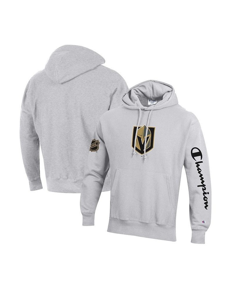 Men's Heathered Gray Vegas Golden Knights Reverse Weave Pullover Hoodie $28.70 Sweatshirt