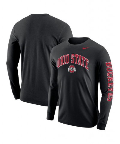 Men's Black Ohio State Buckeyes Arch and Logo Two-Hit Long Sleeve T-shirt $17.20 T-Shirts