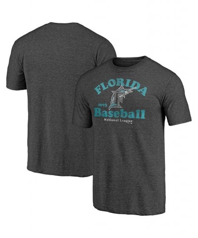 Men's Branded Heathered Charcoal Florida Marlins Cooperstown Collection True Classics Tri-Blend T-shirt $18.06 T-Shirts