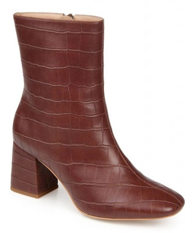 Women's Trevi Textured Bootie Brown $46.20 Shoes