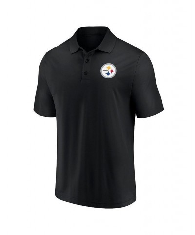 Men's Branded Black and Gold Pittsburgh Steelers Home and Away 2-Pack Polo Shirt Set $34.40 Polo Shirts