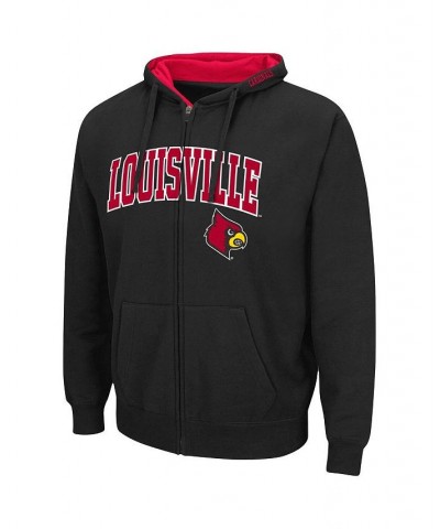 Men's Black Louisville Cardinals Arch and Logo 3.0 Full-Zip Hoodie $28.20 Sweatshirt