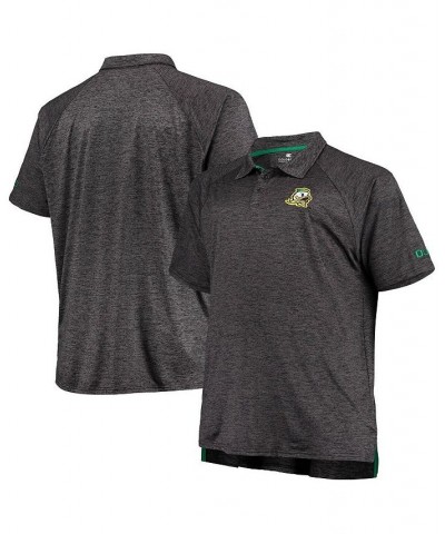 Men's Heathered Black Oregon Ducks Big and Tall Down Swing Polo Shirt $35.99 Polo Shirts