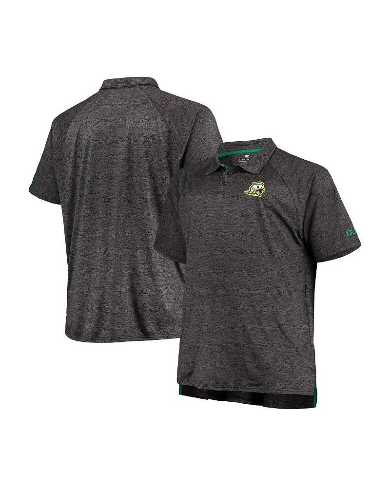 Men's Heathered Black Oregon Ducks Big and Tall Down Swing Polo Shirt $35.99 Polo Shirts