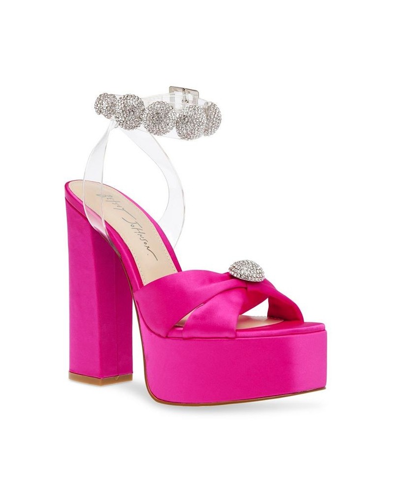 Women's Mason Platform Evening Sandals Pink $64.07 Shoes