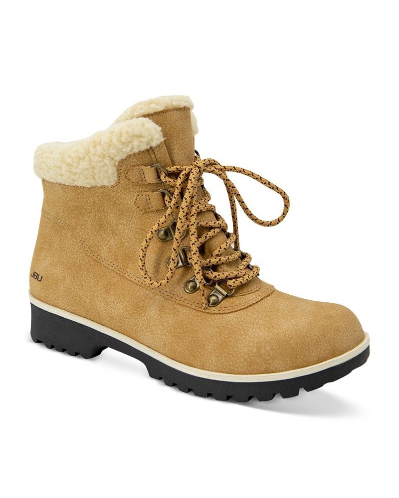 Women's Blue Creek Water-Resistant Lace-Up Booties Tan $23.01 Shoes