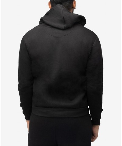 Men's Fleece Full-Zip Hoodie with Chest Pocket Black $20.40 Sweatshirt