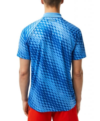 x Novak Djokovic Men's Geometric Print Tennis Polo Blue $57.20 Polo Shirts