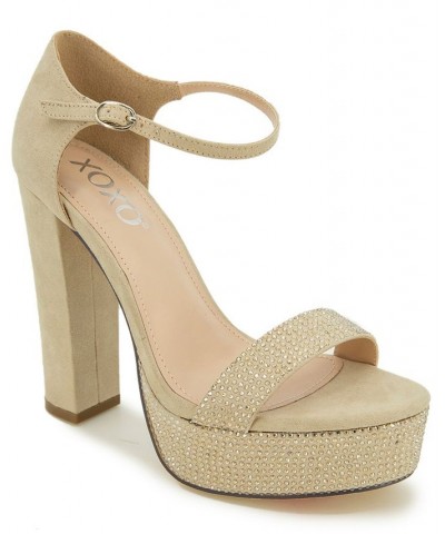 Women's Candy Platform Dress Sandal Tan/Beige $42.98 Shoes