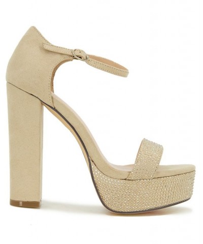 Women's Candy Platform Dress Sandal Tan/Beige $42.98 Shoes