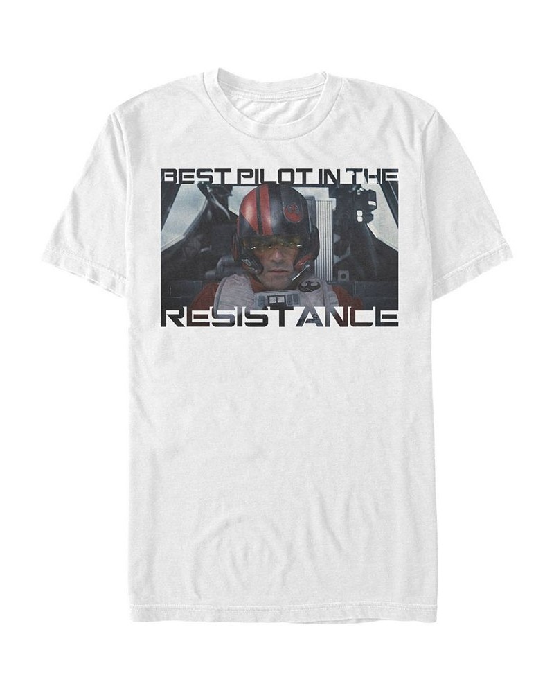 Star Wars Men's Poe Dameron Best Pilot In The Resistance Short Sleeve T-Shirt White $15.40 T-Shirts